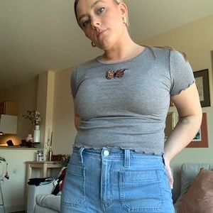 Wild Fable Grey Butterfly Top